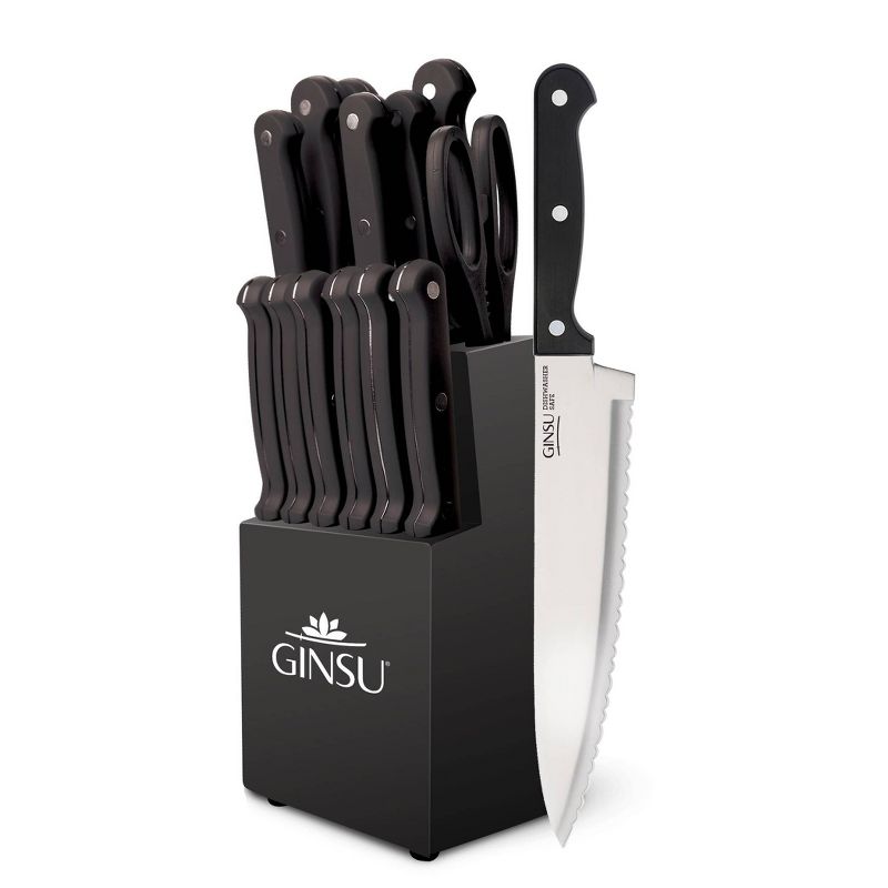 Ginsu Kiso Dishwasher Safe 14pc Knife Block Set Black, 1 of 10