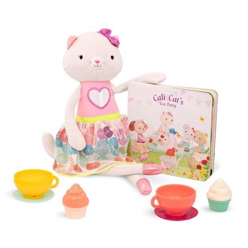 B. Toys Plush Cat, Board Book & Tea Set - Tippy Toes Cali Cat : Target