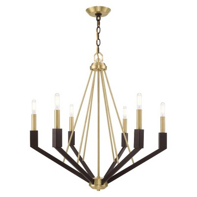 Livex Lighting Beckett 6 - Light Chandelier in  Satin Brass/Bronze
