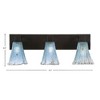 Toltec Lighting Apollo 3 - Light Vanity in  Dark Granite with 5.5" Fluted Teal Crystal  Shade - 2 of 2