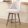 Bekrvio 26" Counter Height Swivel Bar Stools Set of 1/2/3/4–Mid-Century Barstools with Backs, Linen Upholstered & Wood Legs, for Kitchen Island - 3 of 4