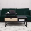 Bryson Two-Tone Lift Top with Storage Coffee Table Black - Teamson Home: Modern Home Office Desk - 2 of 4