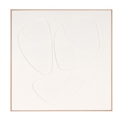 HomeRoots White Curvy Geo Trio Brown Shadowbox Wall Art