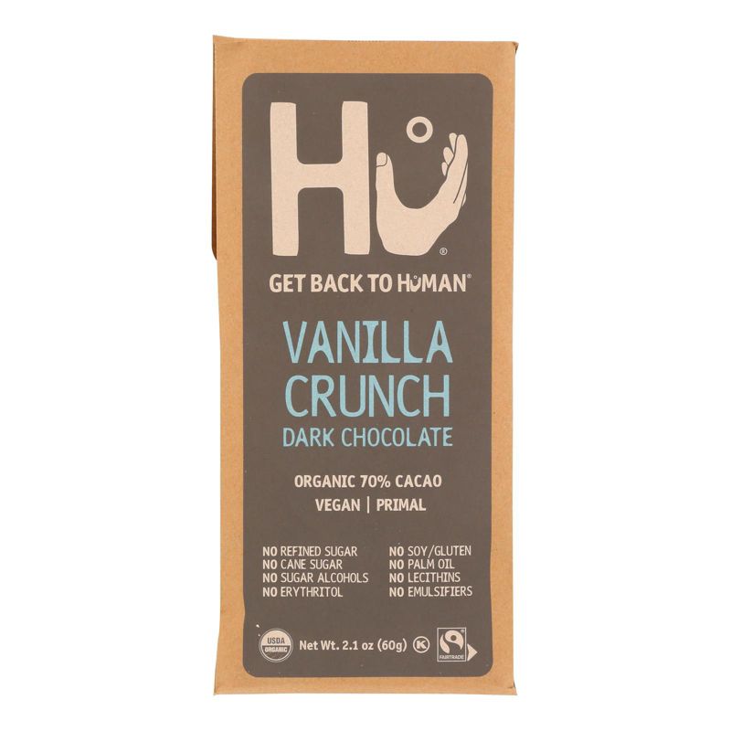 Hu Vanilla Crunch Dark Chocolate 70% Cacao Bar - Case of 12/2.1 oz, 2 of 8