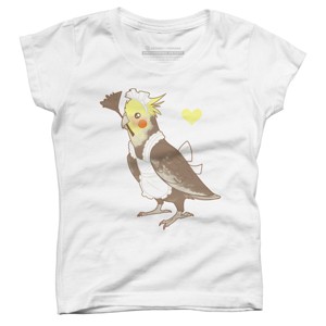 Girl's Design By Humans Cockatiel Maid By owlapin T-Shirt - 1 of 3
