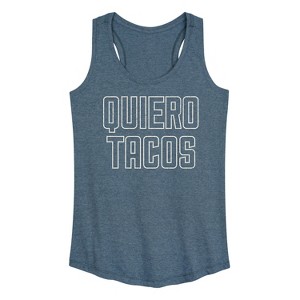 Women's - Instant Message - Quiero Tacos Graphic Racerback Tank - 1 of 4