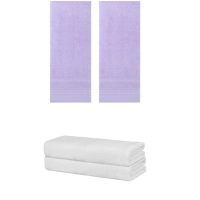 REGALWOVEN Cotton Absorbent Soft Bath Hand Cloths Towels 2 Piece Sets