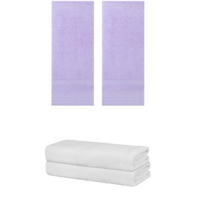 REGALWOVEN Cotton Absorbent Soft Bath Hand Cloths Towels 2 Piece Sets - 1 of 4