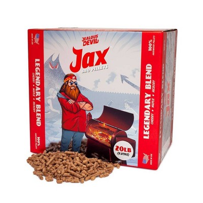 Jealous Devil 20lbs Jax Legendary Blend BBQ Pellets: Premium Smoker Fuel, Fire Logs Alternative