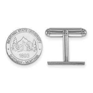 Black Bow Jewelry Sterling Silver Montana State Bobcats NCAA Cuff Links - 1 of 3
