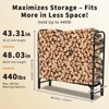 Firewood Rack 4 ft Outdoor & Indoor Log Holder Heavy Duty Word Organizer Steel Mesh Storage for Fireplace, Patio, Durable Wood Stacker - 3 of 4