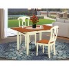 HomeStock 3-Piece Buttermilk and Cherry Finish Solid Wood Top Dining Table Set - 2 of 4