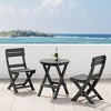 WestinTrends Malibu 3-Piece Outdoor HDPE Folding Patio Bistro Table and Chairs - 2 of 4