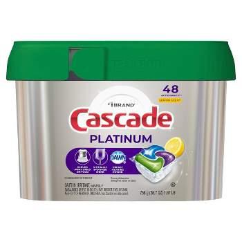 Cascade Platinum ActionPacs Dishwasher Detergent - Lemon Scent - 48ct