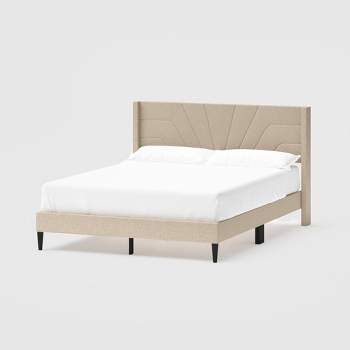 Queen Lindon Chevron Upholstered Bed in a Box - RST Brands
