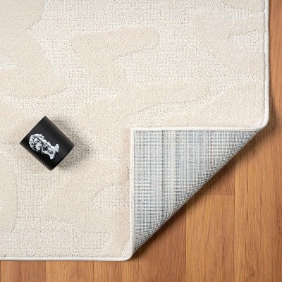 Cream Floral Pattern 8' x 10' Synthetic Area Rug