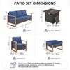 Gymojoy 4/6PCS 50000 BTU Gas Firepit Table with Outdoor 3-Seat Sofa Patio Chair Ottoman Set - 2 of 4