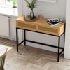JIONJOY Rustic 2-Drawer Console Table - 44” Farmhouse Entryway Hallway Table with Natural Brown Finish, Cabin-Inspired - 2 of 4