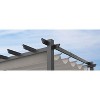 Outdoor Aluminum Pergola, Upgraded Retractable Canopy, Adjustable Shade, Metal Patio Shelter, Wood Grain-Look Frame, for Garden and Backyard - 4 of 4