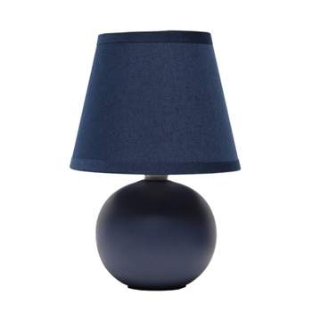 8.66" Petite Ceramic Orb Base Bedside Table Desk Lamp with Matching Tapered Drum Fabric Shade - Creekwood Home