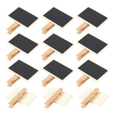 Juvale 12-Pack Black Mini Wooden Clothespins Blackboard Clips Chalkboard Tag Signs Message Board 2.6 x 2.3