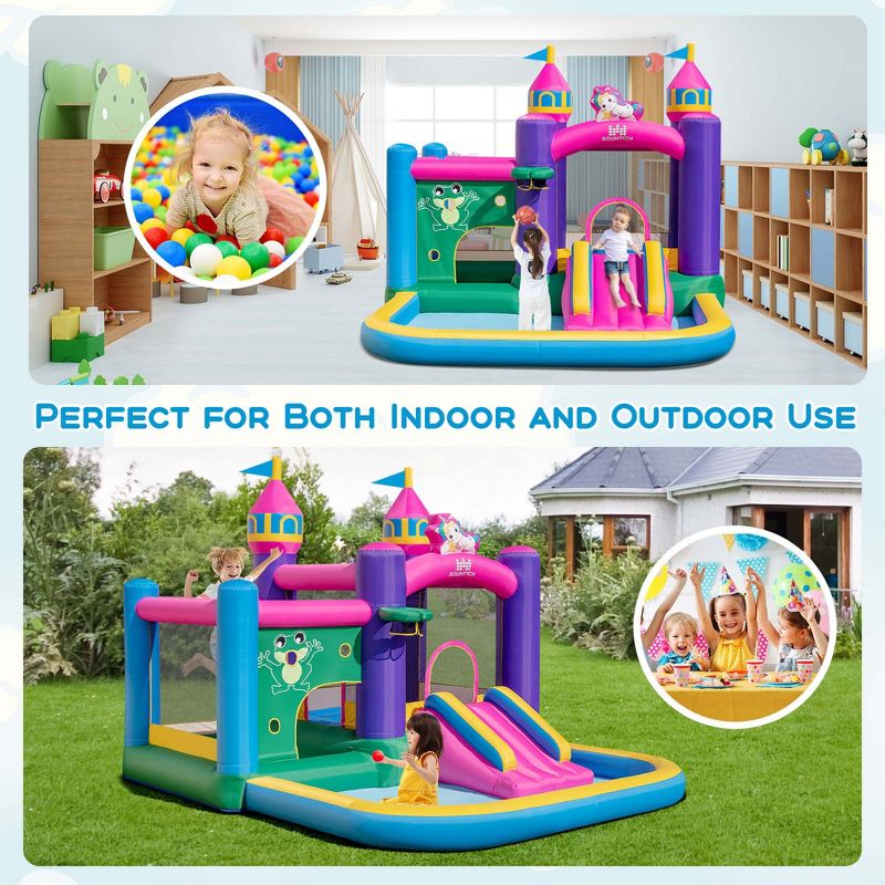 Costway 6-in-1 Kids Inflatable Bounce House with Slide Jumping Area Ball Pit Pools Castle, 5 of 11