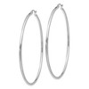 Black Bow Jewelry 2mm x 65mm 14k White Gold Classic Round Hoop Earrings - 2 of 4