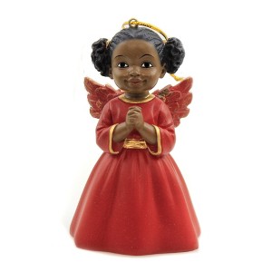 Positive Image 4.0 Inch Cherub Girl In Red Religious Christmas Tree Ornaments - 1 of 3
