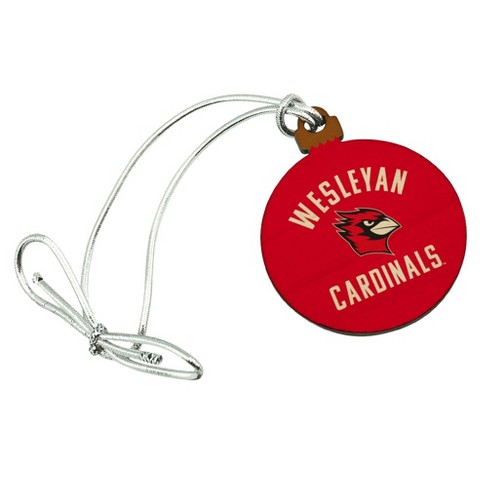 Wesleyan University Cardinals Logo Mini Small Tiny Wood Christmas Tree Holiday Ornament - image 1 of 4