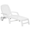 Maggift Patio Chaise Lounges, Outdoor Pool Chair, Reclining Backrest with Rollers for Patio, Garden, Poolside, White,78.75"*29.5"*16.25" - 3 of 4