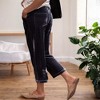 Amaryllis Women's Velvet Drawstring Cropped Pants Luxurious Texture Relaxed Fit - 3 of 4