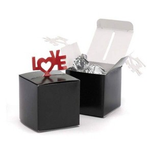 Paper Frenzy Love Pop Up Valentine's Day Favor Boxes Black and Red, 2x2x2 (25 pack) - 1 of 1