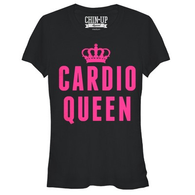 Juniors Womens Chin Up Cardio Queen T-shirt : Target