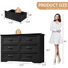 6 Drawers Dresser for Bedroom, Chest of Drawers with Wide Metal Handle, Farmhouse Modern Wooden Dresser, Storage Organizer for Bedroom, Living Room - 2 of 4