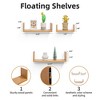 ChicFurnit Wall Shelf Set Floating Wood Shelves Invisible Brackets Hanging Shelf for Books Storage for Indoor Living Room, Brown, 31.5"*1.46"*9.25" - 4 of 4