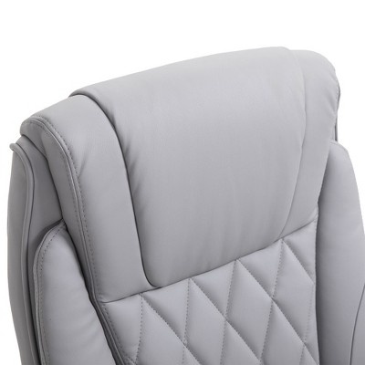 Gray Luxe Ergonomic High-Back Swivel Office Chair with Adjustable Arms