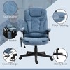 TiramisuBest 6-Point Vibration Heated Reclining Blue PU Leather Office Chair with Armrest & Remote - 3 of 4