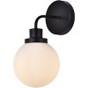 Elegant Lighting Hanson 1 light bath sconce in black with frosted shade - 3 of 4