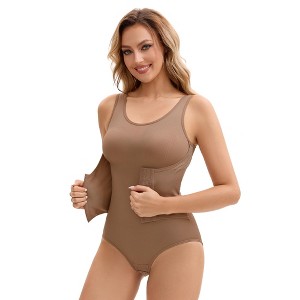 INSPIRE CHIC Women's 3 Rows Waist Cincher Butt Tummy Control Full Shapewear Body Shaper - 1 of 4
