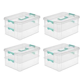 Sterilite Fliptop, Stackable Small Storage Bin With Hinging Lid, Plastic  Container To Organize Desk At Home, Classroom, Office, Clear, 48-pack :  Target