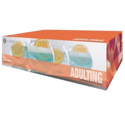 Libbey Adulting 19.25 Ounce Tropical Party Ball Glass, Set of 6