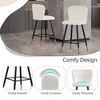 DSVIMOY Counter and Bar Stool Modern Style with Black Metal Legs and Gold Tipped Ends for Home Use, White, 24.75"*19"*17.5" - 3 of 4