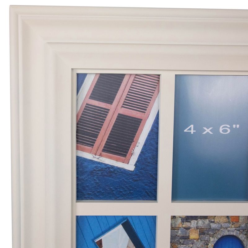 Northlight 29" Ivory Weathered Windowpane Collage Picture Frame for 4" x 6" Photos, 5 of 8