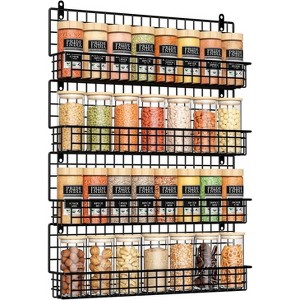 4 Pack Spice Rack Wall Mount, Upgraded Connectable Seasoning Organizer for Space-Saving, Hanging Spice Storage for Cabinet/Pantry Door - 1 of 4