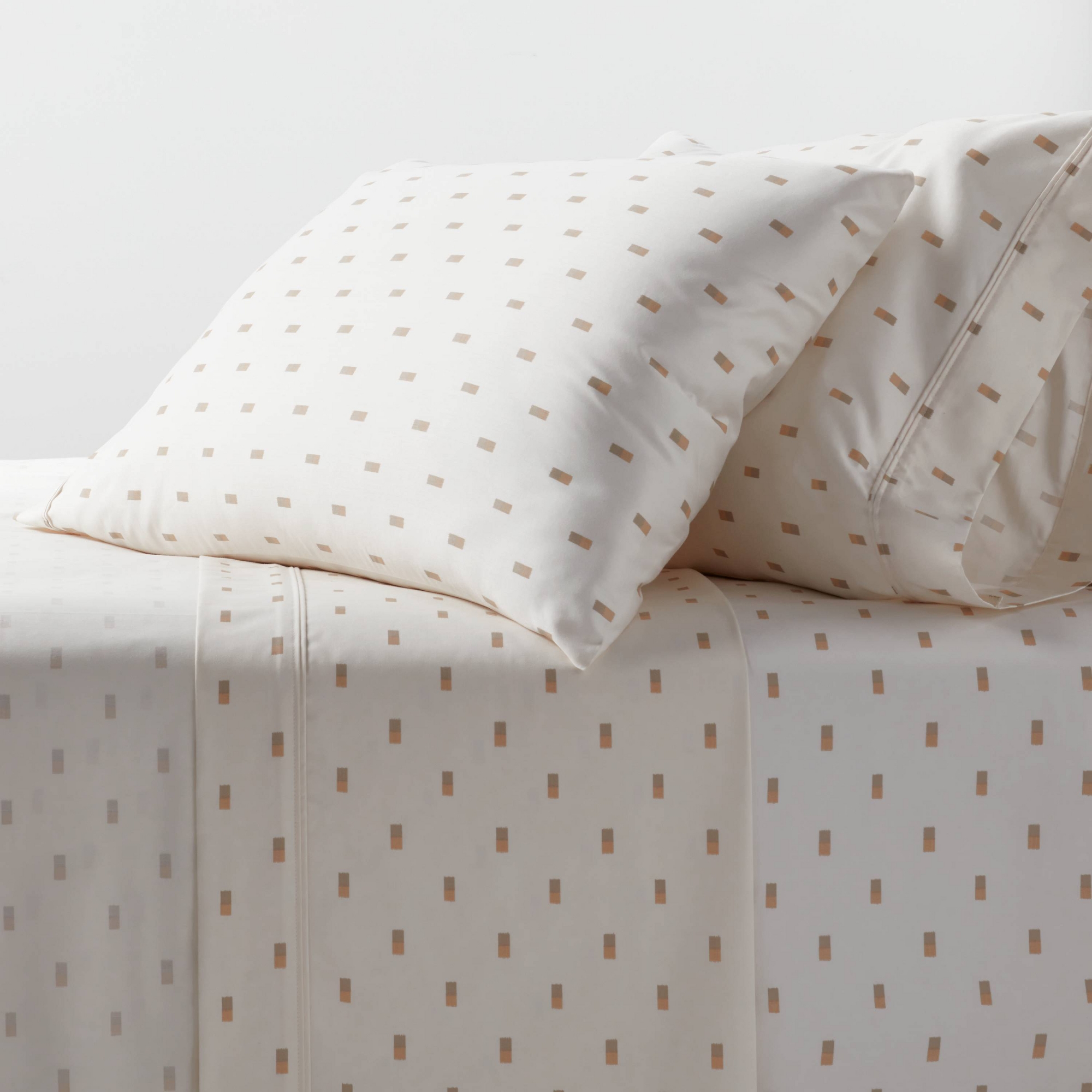 King 400 Thread Count Performance Sheet Set Ivory/Khaki Ikat Block - Threshold™