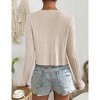 BLUEMING Summer Cardigan Sweaters for Women Cropped Lightweight Front Tie Cardigan with Eyelet Knit Rib Texture Caridigan - 2 of 4