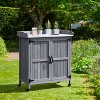 Yaheetech Outdoor Garden Potting Bench Table with Cabinet - 2 of 4