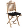 vidaXL - 2X Folding Bamboo Patio Chairs with Cushions - Ideal for Garden/Patio/Deck - 3 of 4