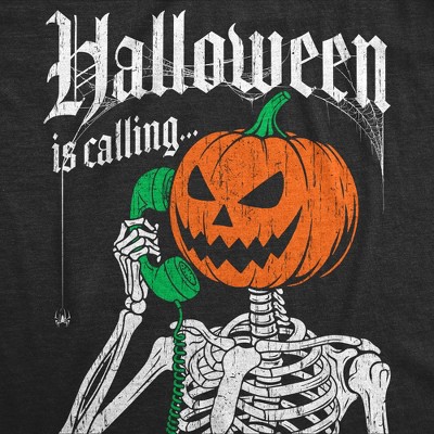 Мужские футболки Crazy Dog T-Shirts, Inc. Mens Funny T Shirts Halloween Is Calling Sarcastic Skeleton Tee For Men - Crazy Dog Men's T Shirt For Halloween Season Black M — фото 2