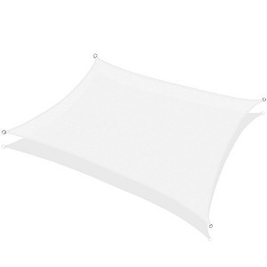 Sun Shade Sail Canopy UV Block – Waterproof Outdoor Shelter for Patio, Deck, Garden - White - 18X22 - 1 of 4
